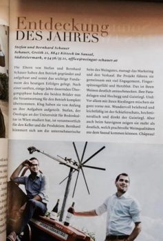 Weingut Schauer Entdeckung des Jahres im Gault Millau